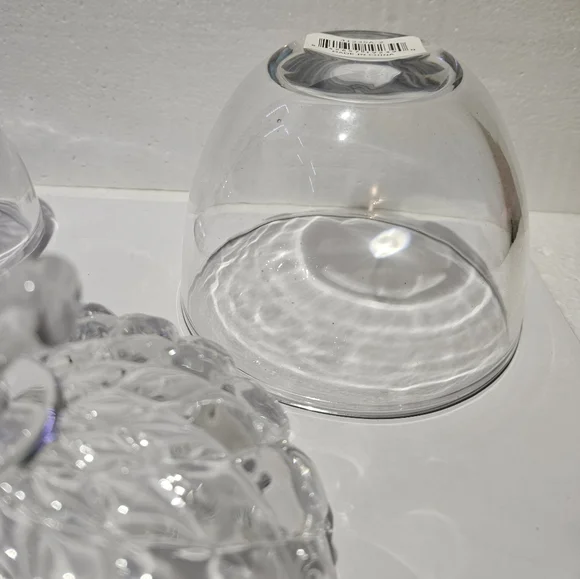 Pressed Glass Acorn Jars